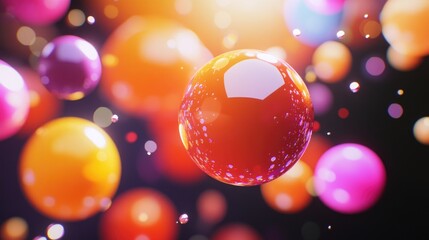 Poster - A bunch of colorful balloons drifting in the air, great for celebrations or backgrounds