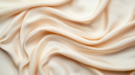 Aufkleber - Smooth elegant cream-colored silk fabric flowing gently, ideal background