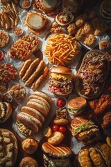 Poster - A table filled with diverse foods, perfect for culinary use or event decoration