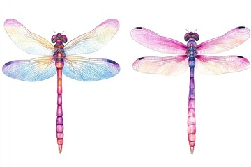 Poster - Two dragonflies resting together on a surface