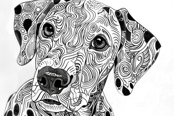 Canvas Print - A simple illustration of a dog in monochrome tones