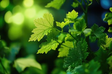 Sticker - A close-up shot of a plant with green leaves, suitable for use in botanical or scientific contexts