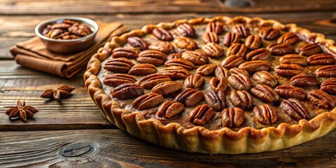 Aufkleber - A Delicious Pecan Pie, a Classic Dessert with a Crispy Crust and Sweet Filling, Perfect for Sharing with Loved Ones