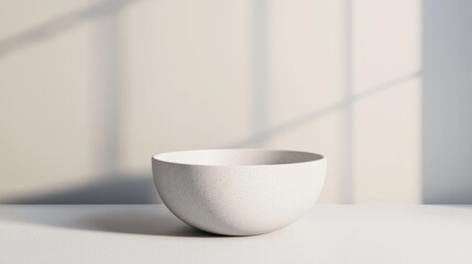 Poster - Empty modern bowl displaying soft lighting on white background