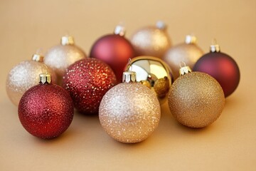 Poster - A collection of festive Christmas ornaments arranged on a table, suitable for decorations or gift ideas