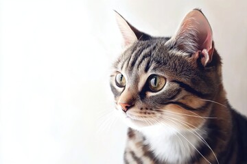 Poster - A close-up shot of a cat sitting on a window sill, looking outside