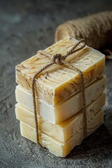 Poster - A bundle of soap bars wrapped in twine, perfect for storage or gifting