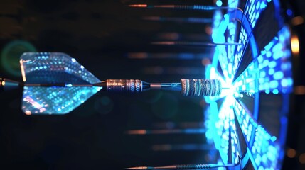 Poster - Close-up shot of a dart hitting its mark