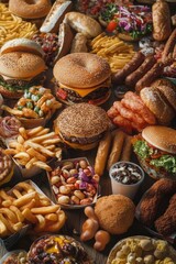 Poster - A table filled with various dishes and snacks
