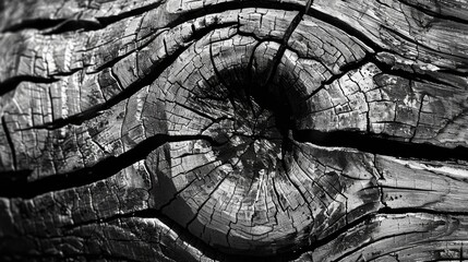 Poster - A close-up shot of a wooden plank in black and white