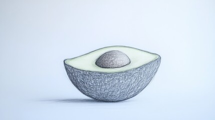 Poster - A ripe avocado on a clean white surface