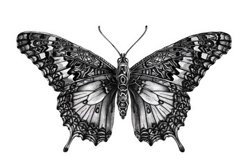 Poster - A simple illustration of a butterfly in monochrome tones