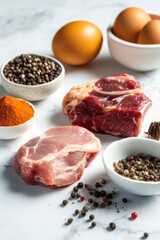 Poster - A variety of meats displayed on a table