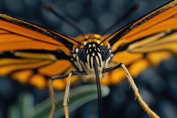 Poster - A detailed view of the monarch butterfly's distinctive orange and black wings