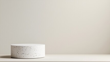 Poster - Modern minimalist product display on soft beige stage for online branding