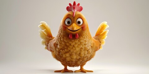 Aufkleber - A close-up shot of a chicken's face on a white background