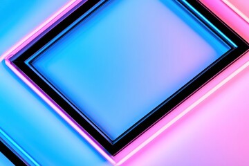 Poster - A decorative picture frame with neon lights