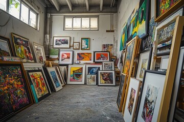 Poster - A room filled with numerous framed artworks
