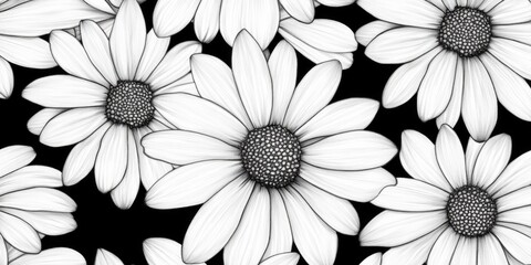 Poster - Simple still life image with white flowers set against a dark backdrop