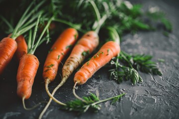 Poster - A bunch of carrots sitting on a table