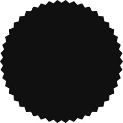 Poster - Black serrated circle provides a visual representation of quality, guarantee, and premium assurance, suitable for various design applications