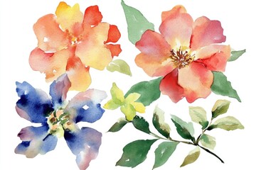 Poster - A bouquet of colorful flowers on a clean white background