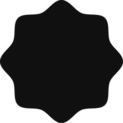 Poster - Black star with wavy edges creates a dynamic and eye catching design element, perfect for adding a touch of uniqueness to various projects