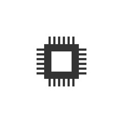Fototapete - CPU processor icon isolated on transparent background