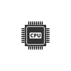 Fototapete - CPU processor icon isolated on transparent background