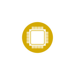 Fototapete - CPU processor icon isolated on transparent background