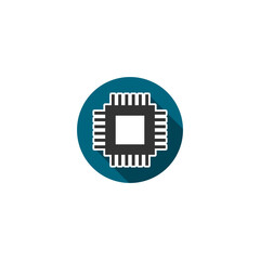 Fototapete - CPU processor icon isolated on transparent background