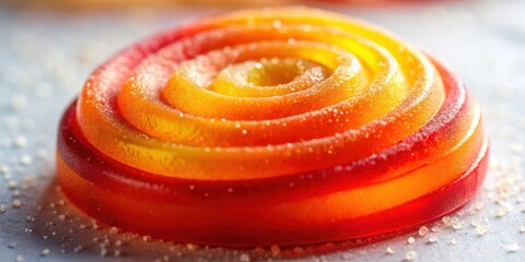 Poster - A swirl of vibrant jelly candy coated in granulated sugar, creating a colorful and sweet treat.