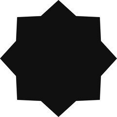 Poster - Eight pointed star composed of geometric shapes creates a striking visual element, ideal for design projects requiring a bold and symmetrical symbol