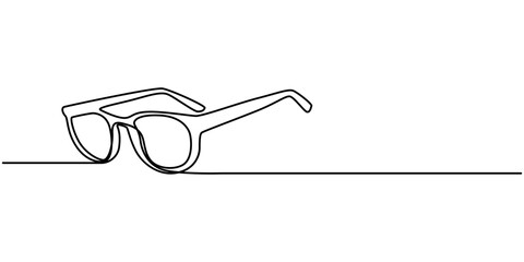 Aufkleber - glasses icon line continuous drawing vector. one line glasses vector background. eyeglasses icon. co