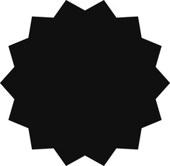 Poster - Boost your marketing with a sleek black starburst badge symbolizing success and victory. Perfect for any promotional material, it stands out against a white background