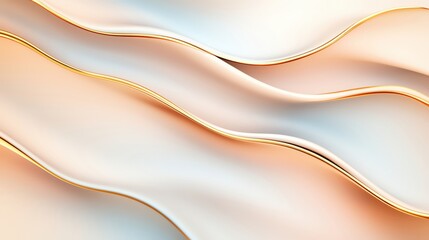 Poster - A soft abstract wave pattern in soothing pastel colors creating a tranquil effect.