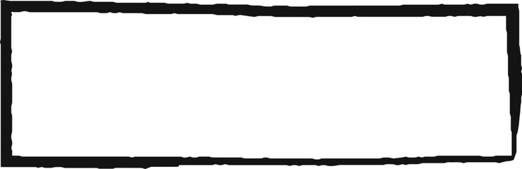 Poster - wide black rectangular frame with rough, hand drawn edges, creating a simple yet striking border on 
