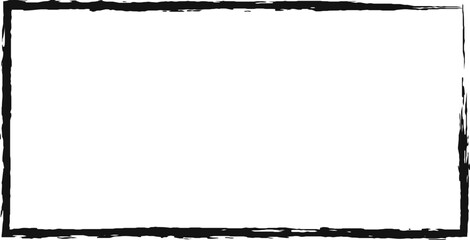 Poster - Wide grunge style black frame border surrounding a white empty space, perfect for adding a vintage or distressed touch to designs