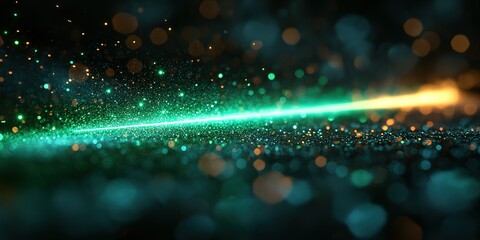 Poster - Colorful light trails creating sparkling effects on a dark surface during a festive evening celebration