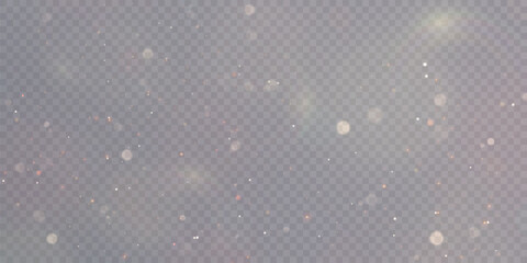Aufkleber - Gold dust light bokeh. Christmas glowing bokeh and glitter overlay texture for your design on a transparent background. Golden particles abstract vector background.	