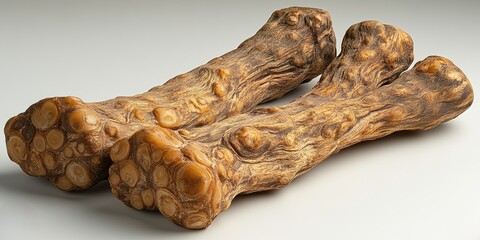 Poster - Unique wooden root with textured surface displayed against a plain backdrop in a well-lit setting