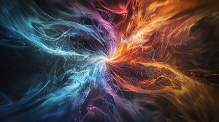 Poster - Dynamic abstract swirl of colors digital art vivid environment visual concept of energy flow