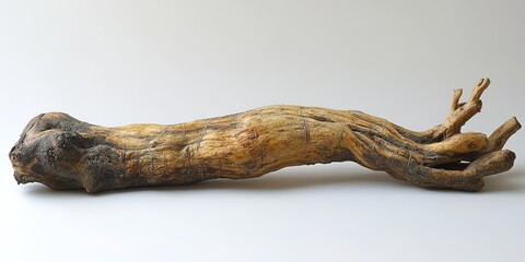 Poster - Unique wooden sculpture resembling a natural branch displayed on a neutral background