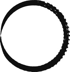 Poster - thick black paintbrush stroke forming a dynamic and textured circle, ideal for adding a grunge aesth