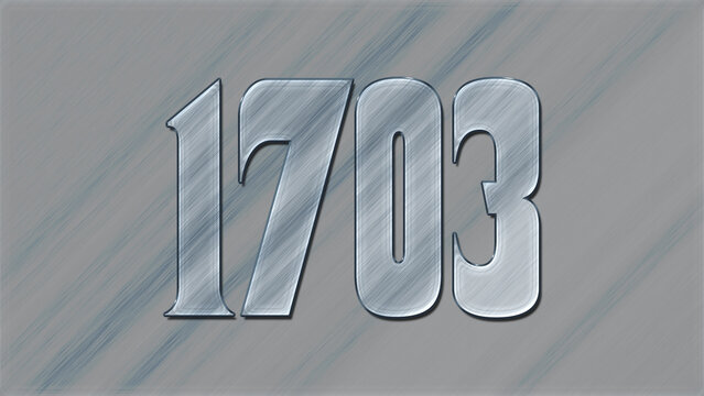 3D Glass effect number design of 1703, glassy background.