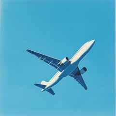 Aufkleber - Vector 3d airplane in blue background. Airplane concept. Plane  Air transportation.Advertising banner. 