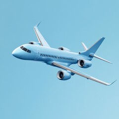 Aufkleber - Vector 3d airplane in blue background. Airplane concept. Plane  Air transportation.Advertising banner. 