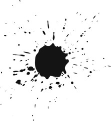 Poster - Black ink splashes and expands on white background, creating mesmerizing grunge pattern for artistic projects.