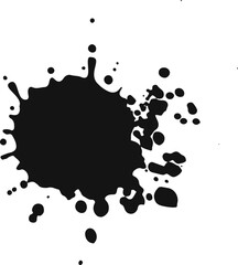Poster - Black ink splashing on white background, creating chaotic yet stylish pattern. Fluid motion adds modern touch to design projects