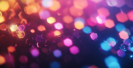 Poster - Colorful bokeh lights creating a vibrant atmosphere during a nighttime celebration in the city